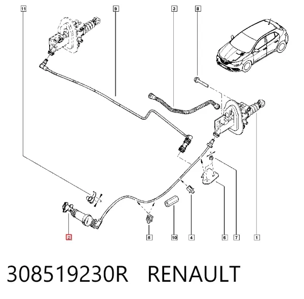 Шланг зчеплення 308519230R Renault (RVI)