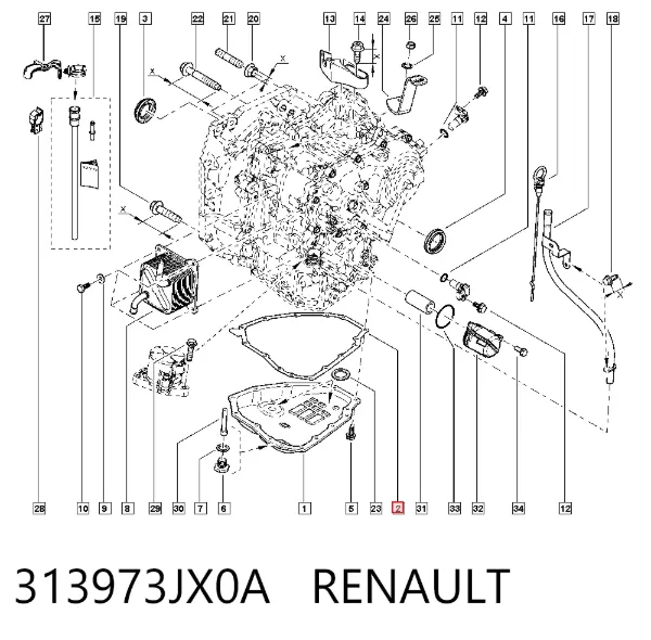 Прокладка піддону АКПП 313973JX0A Renault (RVI)