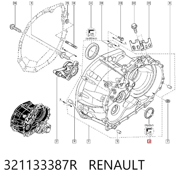 Сальник приводу 321133387R Renault (RVI)