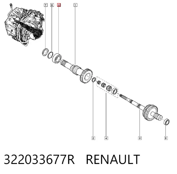 Підшипник первинного валу коробки 322033677R Renault (RVI)