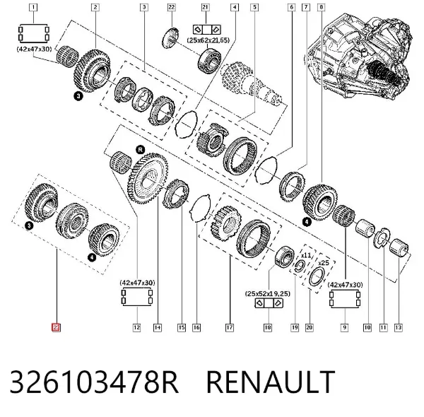 Синхронізатор 3/4-ї передачі 326103478R Renault (RVI)