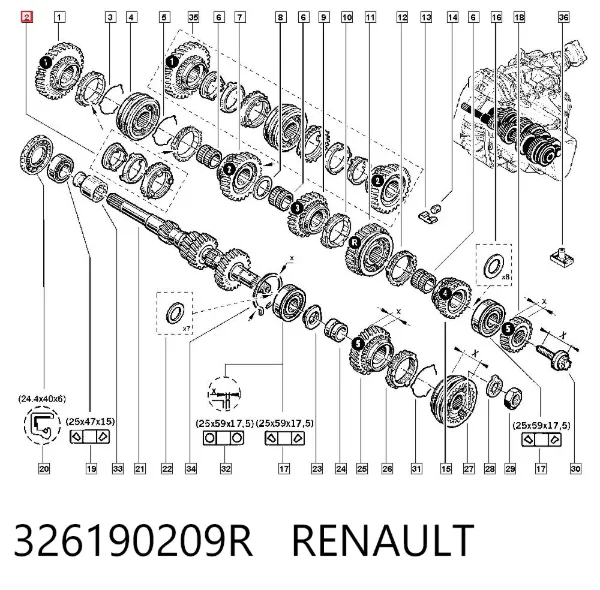 Кільце синхронізатора 326190209R Renault (RVI)