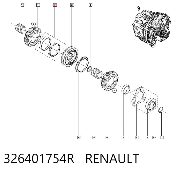 Кільце синхронізатора 326401754R Renault (RVI)