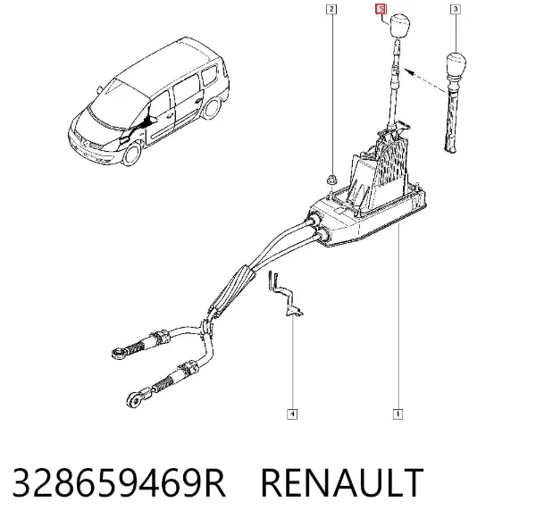 Рукоятка важеля КПП 328659469R Renault (RVI)