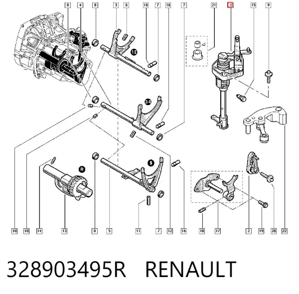 Механізм вибору (перемикання) передач 328903495R Renault (RVI)