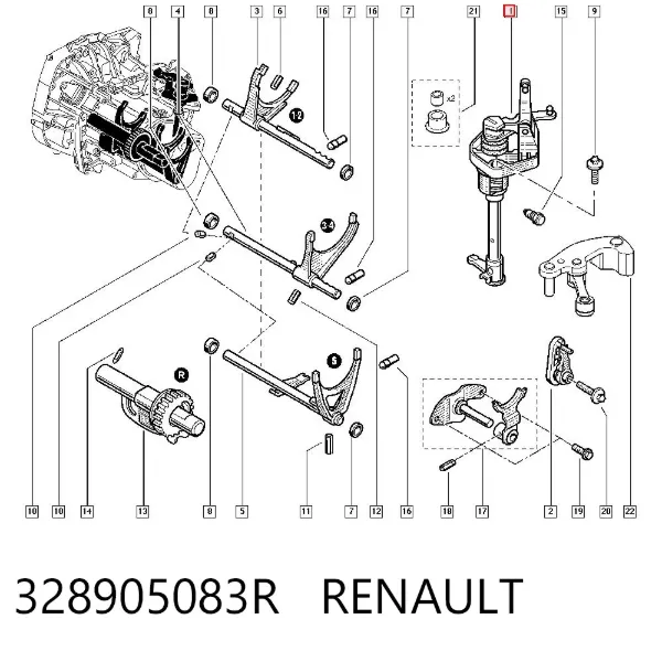Механізм вибору (перемикання) передач 328905083R Renault (RVI)
