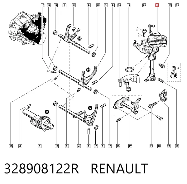 Механізм вибору (перемикання) передач 328908122R Renault (RVI)