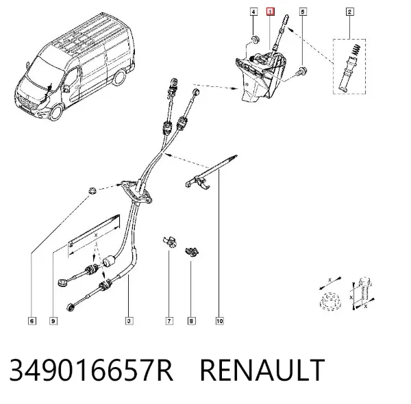 Куліса перемикання передач 349016657R Renault (RVI)