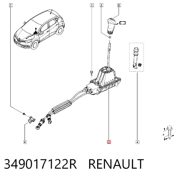 Трос перемикання передач 349017122R Renault (RVI)