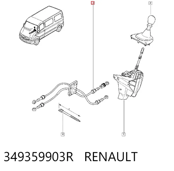Трос перемикання передач 349359903R Renault (RVI)