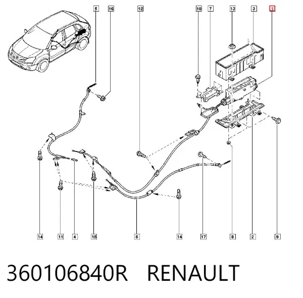 Важіль ручного гальма 360106840R Renault (RVI)