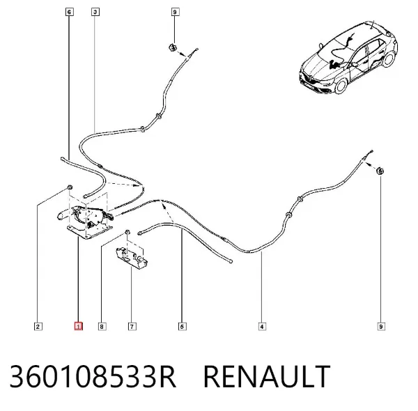 Важіль ручного гальма 360108533R Renault (RVI)
