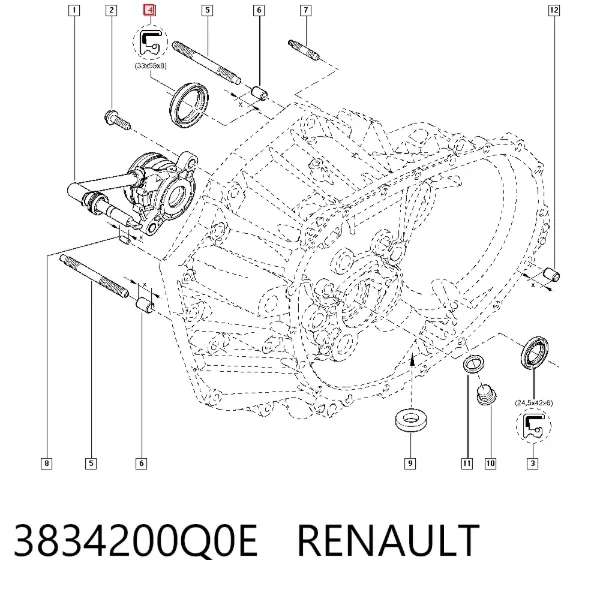 Сальник редуктора переднього моста 3834200Q0E Renault (RVI)