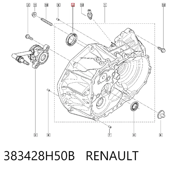 Сальник піввісі переднього моста, правою 383428H50B Renault (RVI)