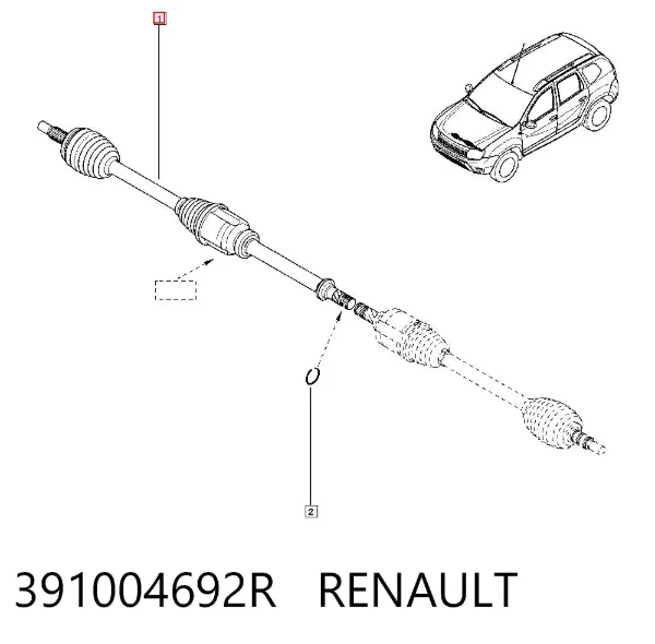 Піввісь права 391004692R Renault (RVI)