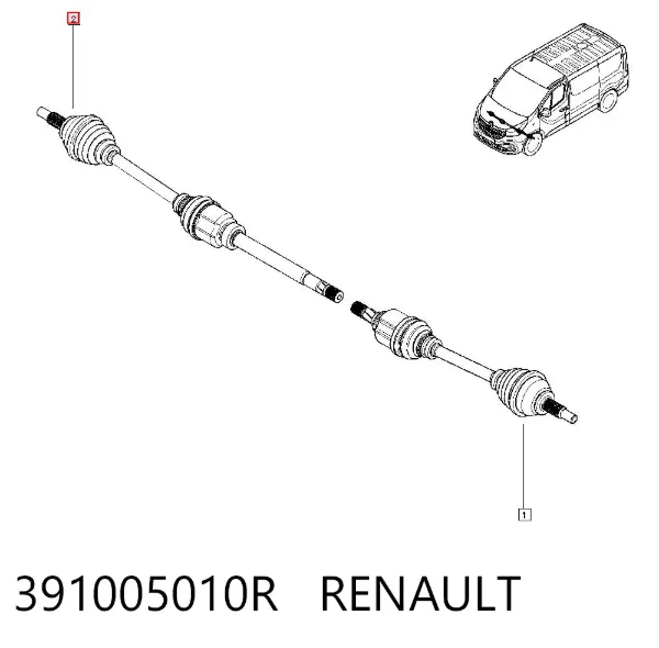 Піввісь права 391005010R Renault (RVI)