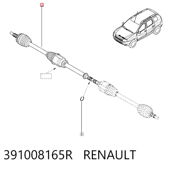 Піввісь права 391008165R Renault (RVI)