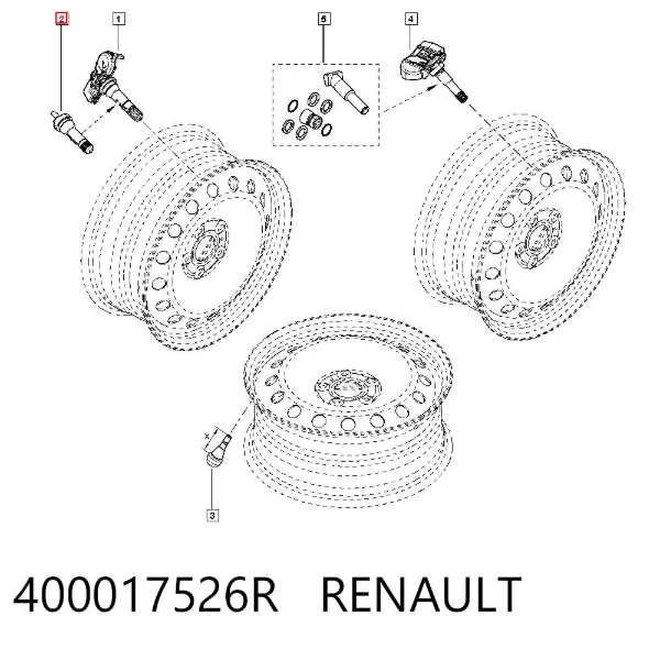 Вентиль для колеса 400017526R Renault (RVI)