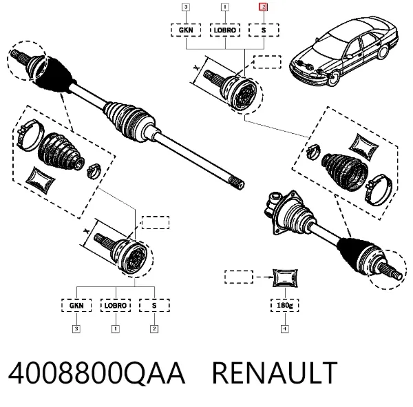 Пильник ШРУСа зовнішній 4008800QAA Renault (RVI)