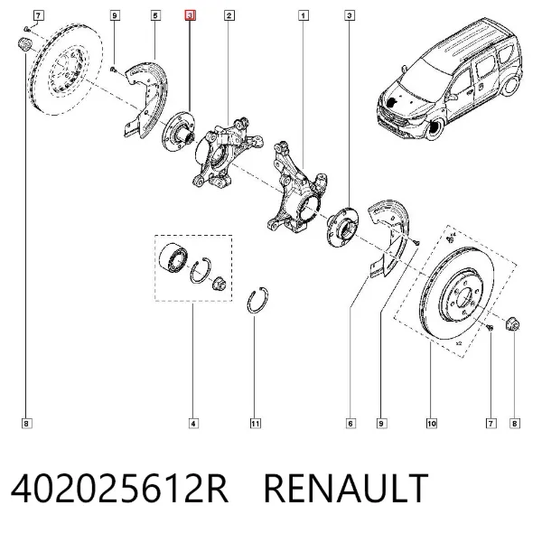 Передня маточина 402025612R Renault (RVI)