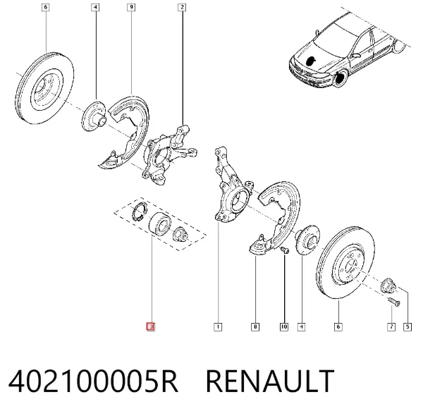 Підшипник ступиці 402100005R Renault (RVI)