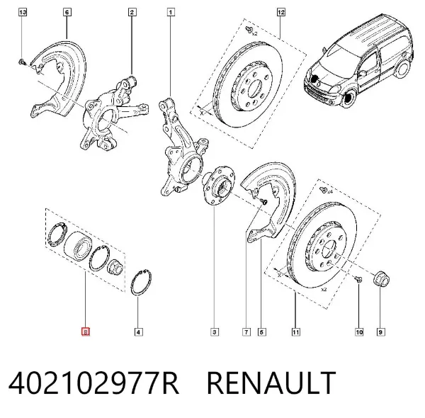 Підшипник ступиці 402102977R Renault (RVI)
