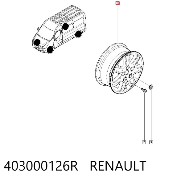 Диски колісні литі (легкосплавні, титанові) 403000126R Renault (RVI)