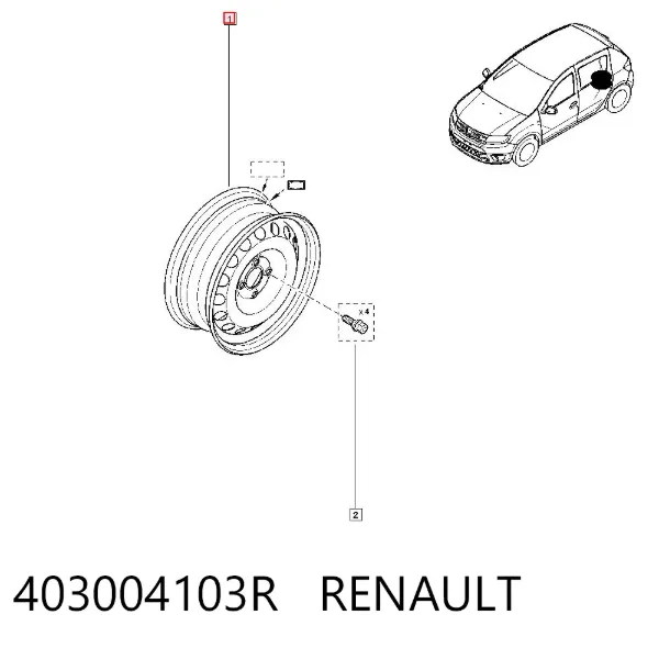 Диск колісний стальний (штампований) 403004103R Renault (RVI)