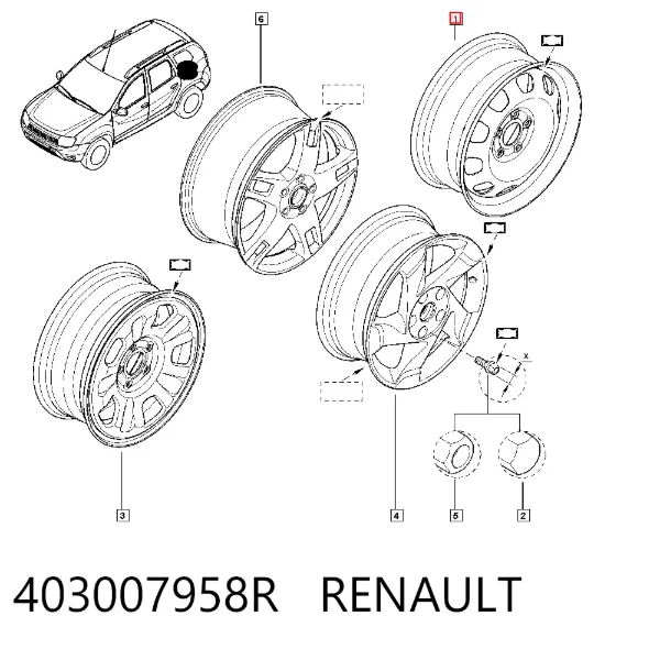 Диск колісний стальний (штампований) 403007958R Renault (RVI)