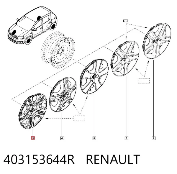 Ковпаки 403153644R Renault (RVI)