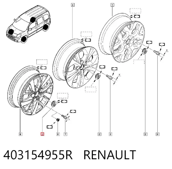 Ковпаки 403154955R Renault (RVI)