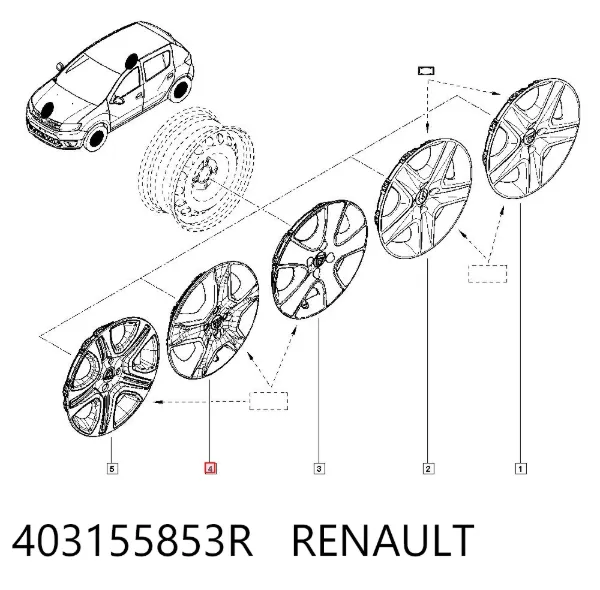 Ковпаки 403155853R Renault (RVI)