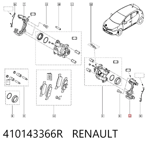 Скоба супорту переднього 410143366R Renault (RVI)