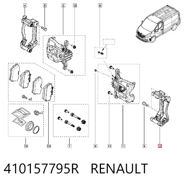 Скоба супорту переднього 410157795R Renault (RVI)