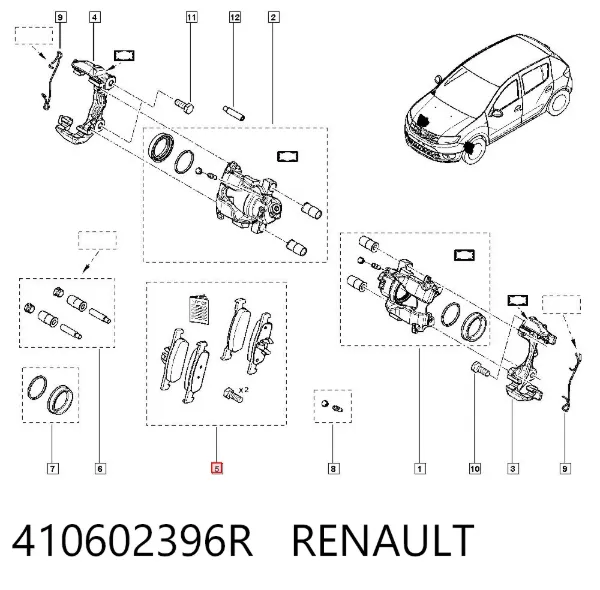 Передні тормозні колодки 410602396R Renault (RVI)