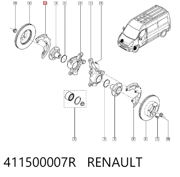 Захист гальмівного диска переднього 411500007R Renault (RVI)