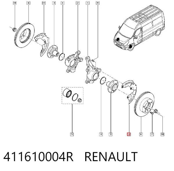 Захист гальмівного диска переднього 411610004R Renault (RVI)