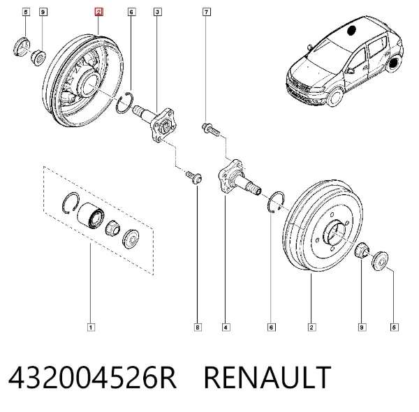 Барабан гальмівний задній 432004526R Renault (RVI)