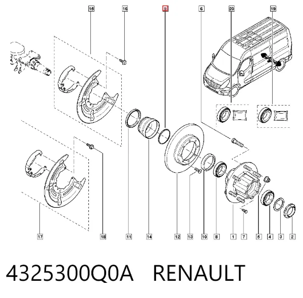 Сальник задньої маточини, внутрішній 4325300Q0A Renault (RVI)