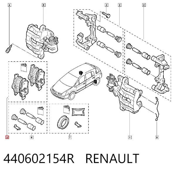 Задні гальмівні колодки 440602154R Renault (RVI)