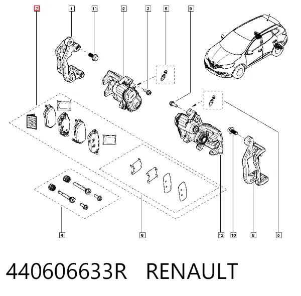 Задні гальмівні колодки 440606633R Renault (RVI)
