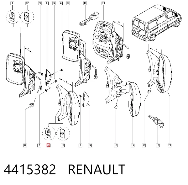 Дзеркало праве 4415382 Renault (RVI)