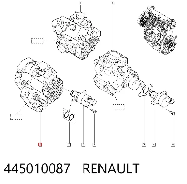 Паливний насос високого тиску 445010087 Renault (RVI)