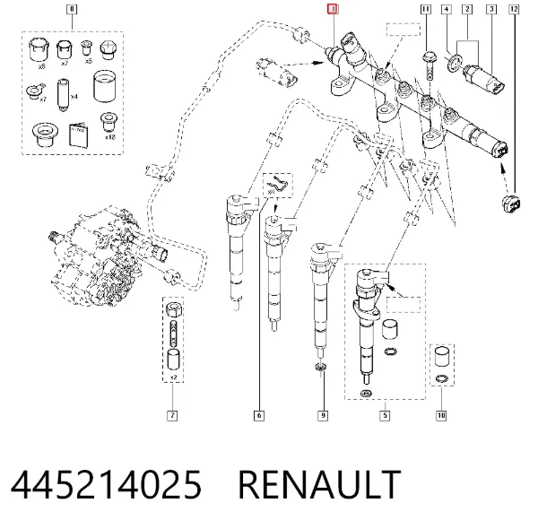 Розподільник палива 445214025 Renault (RVI)