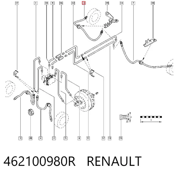 Шланг гальмівний задній 462100980R Renault (RVI)