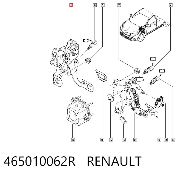 Педаль гальма 465010062R Renault (RVI)