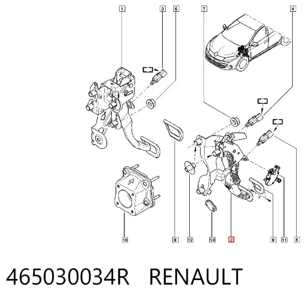 Педаль зчеплення 465030034R Renault (RVI)