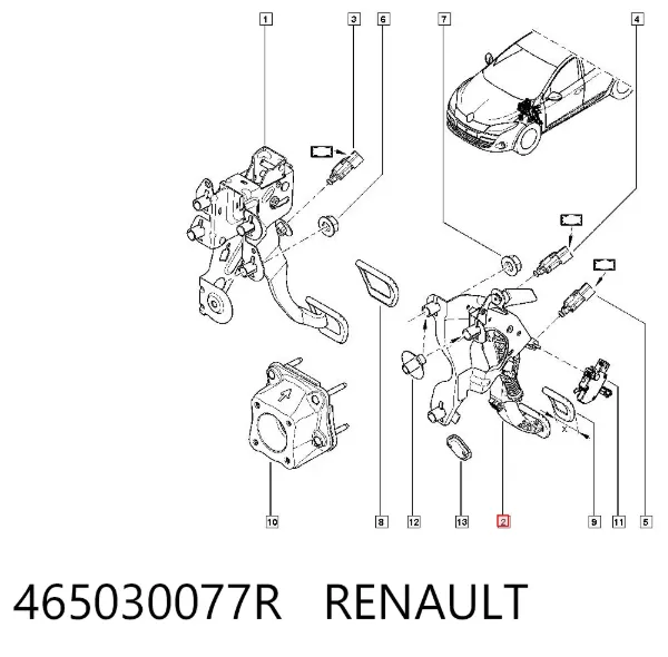 Педаль зчеплення 465030077R Renault (RVI)