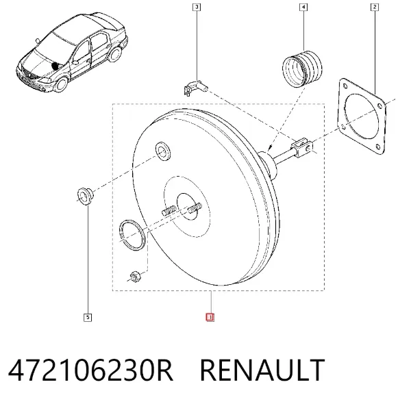 Підсилювач гальм 472106230R Renault (RVI)