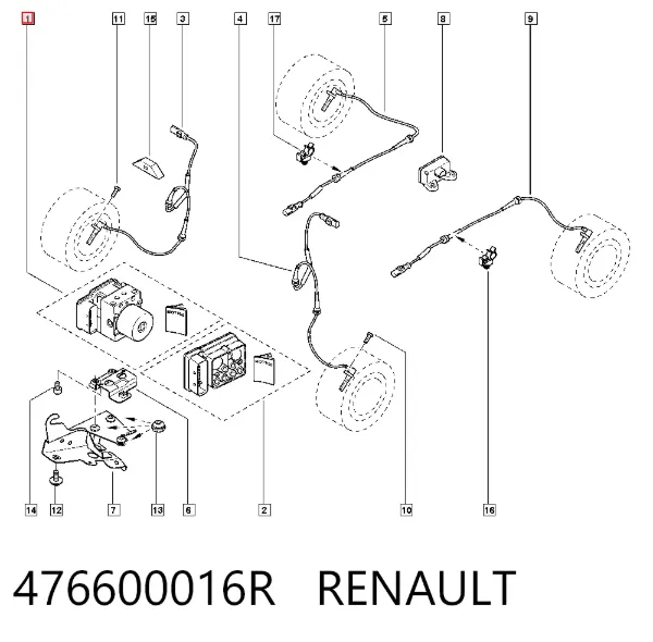 Блок АБС 476600016R Renault (RVI)